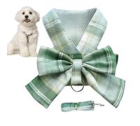 TocaFeank Arnés de Chaleco para Conejo, arnés y Cuerda para Conejo - Arnés de Cuerda de Conejito,Arnés para Animales pequeños, arnés de Chaleco Ajustable a Cuadros JK con Lindo Lazo, Accesorios