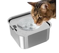 TocaFeank Bowl De Agua para Perros De Acero Inoxidable | Fuente de Agua en Acero Inoxidable 3L para Gatos,Plato para Mascotas De Gran Capacidad para Gatos Cachorros Viajes Hogar Jardín Coche