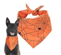 TocaFeank Bufanda de perro araña de Halloween,Bufanda de perro de Halloween,Envoltura lavable para el cuello del perro de Halloween | Envoltura ajustable del cuello del triángulo del modelo del cráneo