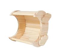 TocaFeank Cabaña de Conejillos de Indias, Casa de Chinchillas - Hábitat de Chinchilla en Forma de Luna - Hábitat de hámster, Cabaña de Conejo de Madera para Animales pequeños, Chinchilla, Conejo,