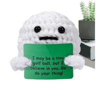 TocaFeank Crochet Positivo - Pelota de Golf Tejida con Mensajes Positivos - Juguetes Blanditos Motivacionales para Madres Oficina Colegio Hogar Navidad Graduación San Valentín