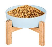 TocaFeank Cuencos elevados para Gatos de cerámica, Cuencos elevados para Perros,Tazón para Mascotas con alimentador Lento a Prueba de derrames | Envase de Comida de Perro de cerámica Antideslizante,