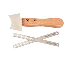 TocaFeank Edge recto de cuello de guitarra, guitarra de borde recto con muescas - FRET Cutter Acero inoxidable | Medición de accesorios de nivelación, raspador de ranura con mango de madera para