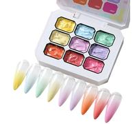 TocaFeank Gel de Pintura | Gel de 9 Colores con Efecto Degradé | Decoración Duradera Sin Limpiar para Manicura Francesa Uso Personal y en Salón