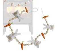 TocaFeank Guirnalda de Cuentas de Madera | 67 Cm Zanahoria Rústica de Fieltro,Guirnalda para Exterior,Banderín Decorativo para Pared, Repisa, Chimenea, Hogar, Granja, Interior Y Exterior