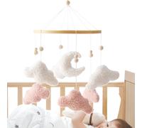 TocaFeank Juguetes Colgantes Para Cuna,Campanilla Colgante Para Cuna | Peluches en Forma de Nube Decoración para Cochecito y Cuna Gimnasio de Juego Regalo de Cumpleaños o Baby Shower