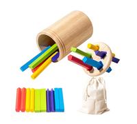 TocaFeank Juguetes De Clasificación por Color,Juego De Palitos De Madera | Taza De Clasificación para Bebés | para Niñas Y Niños A Partir De 2 Años, Reconocimiento, Preescolar, Navidad Y