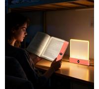 TocaFeank Luz libro plana | Luces libros para por la noche | Luz lectura libros LED inteligente | Luces página libro | Clip transparente recargable en iluminación nocturna lámpara con temporizador