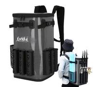 TocaFeank Mochila con Caja de Aparejos,Bolsa para Aparejos de Pesca | Bolsa de Pesca Impermeable con Soporte para caña Mochila de Pesca de 49 L - Mochila Grande para Aparejos, Bolsa de Almacenamiento