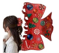 TocaFeank Pinzas Para El Pelo Con Forma De Garra De Navidad - Bonitas Horquillas Grandes De Santa Claus Con Agarre Fuerte - Pinzas De Garra Accesorios Para El Pelo De Invierno Navideño - Para Familia