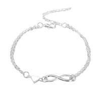 TocaFeank Pulsera infinita para mujeres | Pulseras de amistad de plata/oro ajustables | Infinito interminable amor corazón símbolo de joyería presente para sus mujeres esposa mamá