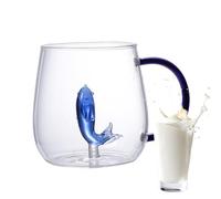 TocaFeank Taza de café | Taza Taza de Vidrio para Beber | Taza Transparente para café, Figura de Dibujos Animados Que Ahorra Espacio, Taza de té para el hogar, oficinas y Fiestas