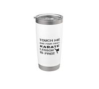 Tócame y tu primera lección de karate es gratuita, profesor de sensei Vaso térmico de acero inoxidable de doble pared