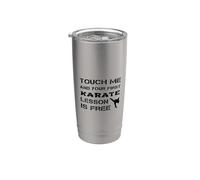 Tócame y tu primera lección de karate es gratuita, profesor de sensei Vaso térmico de acero inoxidable de doble pared