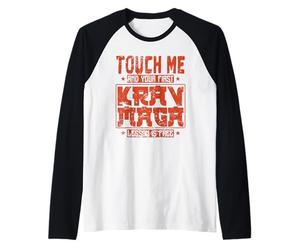 Tócame y tu Primera lección de Krav Maga es Gratis Camiseta Manga Raglan