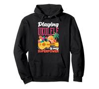 Tocar el Ukelele es mi Reproductor de música Hawaiano superpoderoso Sudadera con Capucha