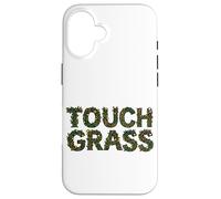 Tocar Hierba Divertido Irónico Naturaleza Texto Floral Meme Carcasa para iPhone 16