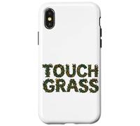 Tocar Hierba Divertido Irónico Naturaleza Texto Floral Meme Carcasa para iPhone X/XS