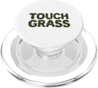 Tocar Hierba Divertido Irónico Naturaleza Texto Floral Meme PopSockets PopGrip para MagSafe
