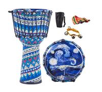Tocar Un Instrumento Yembé 8/10 Pulgadas Duradero Portátil, para Niños Tambor Djembe Adolescentes Djembe Drum Concierto Tambor Africano(Large 10inch+gifts)
