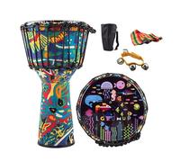 Tocar Un Instrumento Yembé 8/10 Pulgadas Duradero Portátil, para Niños Tambor Djembe Adolescentes Djembe Drum Concierto Tambor Africano(Large 8inch rope+gifts)