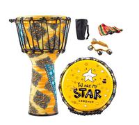 Tocar Un Instrumento Yembé 8/10 Pulgadas Duradero Portátil, para Niños Tambor Djembe Adolescentes Djembe Drum Concierto Tambor Africano(Large 8inch A-rope+gifts)