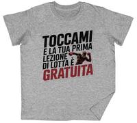 Toccami E La Tua Prima Lezione Di Lotta Grey Kids Unisex T-Shirt tee