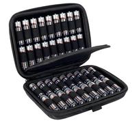 TOCCOOL Caja rígida organizadora de batería, soporte portátil y contenedor de transporte para 36 pilas AA, AAA, estuche de almacenamiento compacto de viaje (negro)
