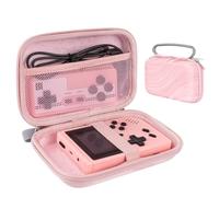 TOCCOOL Funda portátil para consola de juegos de mano, caja protectora de viaje retro para cable de carga, auriculares, baterías y accesorios (rosa)