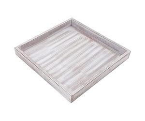 ToCi Bandejas decorativas de madera con aspecto vintage shabby chic, bandeja cuadrada de madera de 30 x 30 cm, cuenco decorativo y bandeja de servir con aspecto desgastado para velas y decoración