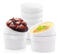 ToCi - Blanco Crema Brulee Moldes 9 cm | cuencos para recipientes Fin | tarrina de cerámica | también para chocolate de Souffle 12 unidades