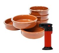 ToCi Juego de 6 cuencos para tapas, 175 ml, con flambeador, de arcilla, diámetro de 11,5 cm