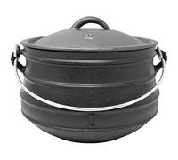 ToCis Big BBQ Platpotjie "Beefalo" #2 de hierro fundido, Cazuela tradicional sudafricana de hierro fundido, una variación del horno holandés con tapa y patas, Capacidad: 6 litros