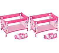 Toclsixz Cuna muñecas para muñeca de 43 cm | Accesorios Cuna Bebe Juguete | Accesorios Bebe Reborn para nenuco | Regalo para niña de 3+años (Paquete de 2)
