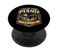 Toco el Piano Eso es lo Que Hago Profesor de Pianista Vintage PopSockets PopGrip Adhesivo