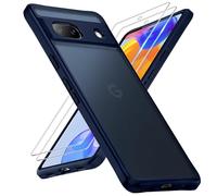 TOCOL Funda 3 en 1 para Google Pixel 8a, con 2 Protectores de Pantalla templados [protección Completa Mejorada de la cámara] [caída de Grado Militar] Parte Trasera Mate translúcida, Cubierta Delgada