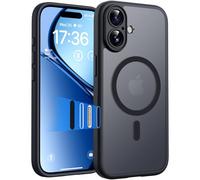 TOCOL Funda para iPhone 17 (6,3"), Compatible con MagSafe, Botón Negro | Imanes Integrados, Cubierta Botón Cámara, Protección Cámara, Resistencia Caídas Militar, Mate Semitransparente Case