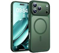 TOCOL Funda para iPhone 17 Pro, Protección Lente Cámara, Anillo Magnético Integrado, Compatible con Magsafe, Protección contra Caídas, Translúcida Mate Trasera, Verde Alpino