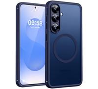 TOCOL Funda para Samsung Galaxy S25 Magnética, [Protección Completa de Cámara] [Protección Militar contra Caídas] Cubierta Trasera Mate para S25, Azul Marino