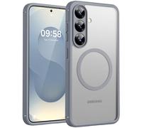 TOCOL Funda para Samsung Galaxy S25 Magnética, [Protección Completa de Cámara] [Protección Militar contra Caídas] Cubierta Trasera Mate para S25, Titanio Grises