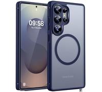 TOCOL Funda para Samsung Galaxy S25 Ultra Magnética, [Protección Completa de Cámara] [Protección Militar contra Caídas] Cubierta Trasera Mate para S25 Ultra, Azul Marino
