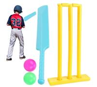 Tocones de críquet, juego de críquet para niños, kit con bate de ABS, tocones, 2 bolas, juego de interacción entre padres e hijos para jardín, playa, equipo para el hogar para niños a partir de 3 año