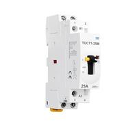 TOCT1 2P 25A 220V/230V 50/60Hz Din Rail Contactor modular de CA con interruptor manual 2NO o 1NO 1NC o 2NC(2NC)
