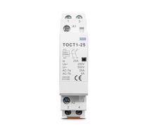 TOCT1 2P 25A AC 220V/230V 50/60HZ Household Ac Modular Contactor 110V 230V 24V NO NC 1pcs(2NO,220V)