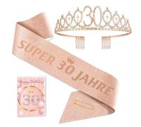 Toctax Corona de banda, regalo de 30 cumpleaños con tarjeta de cumpleaños para 30 cumpleaños para mujeres, ideas de regalo de cumpleaños, accesorios para fiesta de cumpleaños