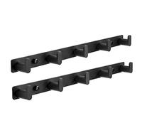 TocTen Perchero montado en la pared, ganchos de pared resistentes de acero inoxidable 304 con 5 ganchos para colgar, toallero para abrigo/sombrero/toalla/monedero/llave/entrada/baño (negro mate, 2 piezas de 5 ganchos)