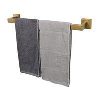 TocTen - Toallero de baño, base cuadrada gruesa, barra de toalla de acero inoxidable SUS304 para baño, accesorios de baño, barra de toalla resistente montada en la pared (dorado cepillado, 51 cm)
