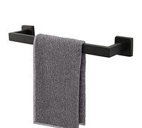TocTen Toallero de baño - Base Cuadrada Gruesa SUS304 de Acero Inoxidable para baño, Accesorios de baño, Barra de Toallas, Barra de Toallas, Montaje en Pared, toallero, Color Negro, 16 Unidades