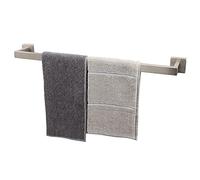 TocTen - Toallero de baño de Acero Inoxidable SUS304 de Grosor Reforzado con Base Cuadrada, Barra para Toallas de Pared de Alta Resistencia, Accesorios de baño (níquel Cepillado, 61 cm)