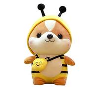 Tocwick Shiba Inu Deer Animal de Peluche en Lindo Disfraz, Imagen de Animal pequeño de Peluche de pingüino Suave en Traje de Ciervo Adorable Almohada para Amantes Amigos como Regalo